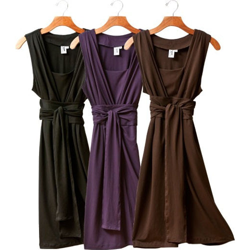 The Jet Set Dress comes in Onyx, Crocus and Dark Chocolate Brown