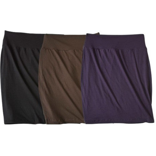 The Jet Set Skirt comes in Onyx, Dark Chocolate Brown and Crocus.