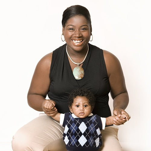 Ebony pairs the HadleyStilwell Onyx Crossover Shirt with khakis for a casual but professional look. 